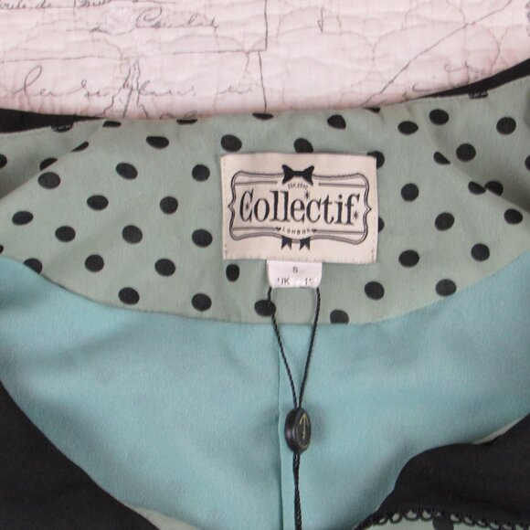 NEW Collectif Betty Lou Doll Polka Dot Chiffon Dress Retro rockabilly pin up S - Picture 6 of 8
